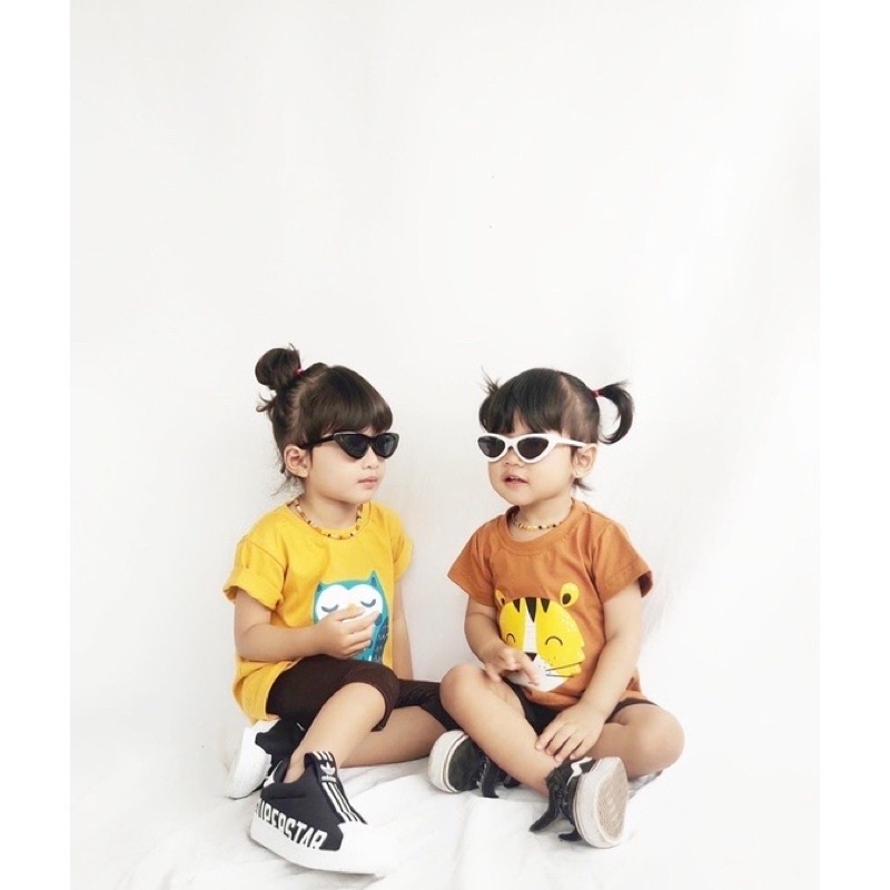 Baju Kaos Anak Atasan Lengan Pendek Baju Anak Distro Laki Laki Cowok Perempuan Cewek 1- 5 Tahun Kaos Anak