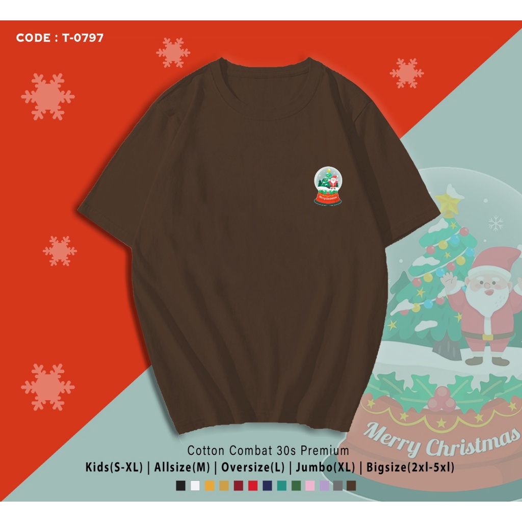 FREE CUSTOM NAMA - T-SHIRT / KAOS CUSTOM NATAL TERMURAH / SANTA BALL / KADO UNIK XMAS TEE