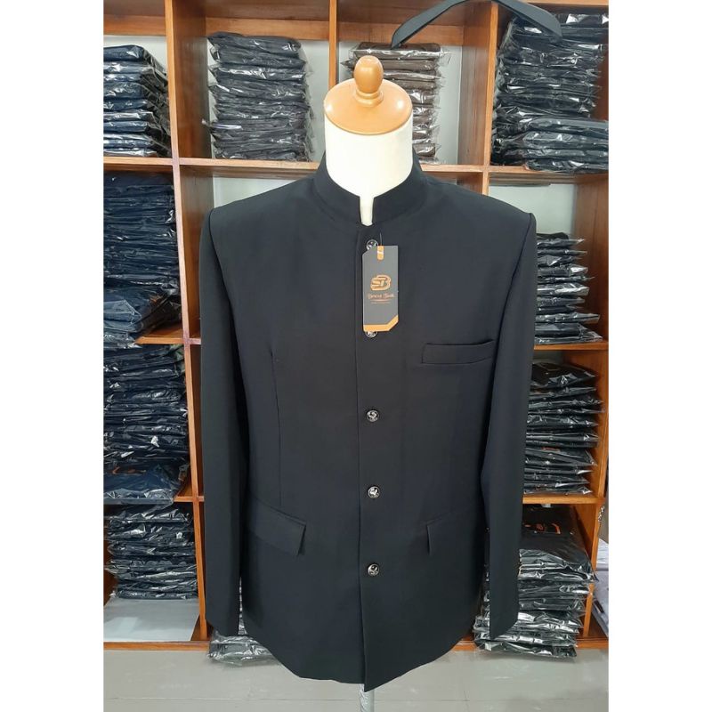 Jasko Hitam Polos Motif Saku Depan Jas Koko Pria Original Berkualitas Bescap Tasik