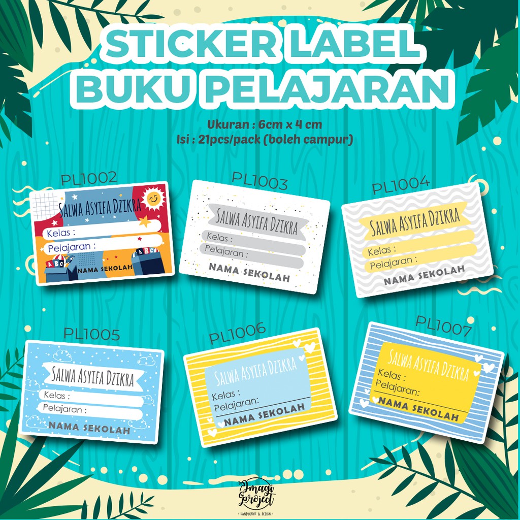 

21 PCS STICKER LABEL BUKU PELAJARAN