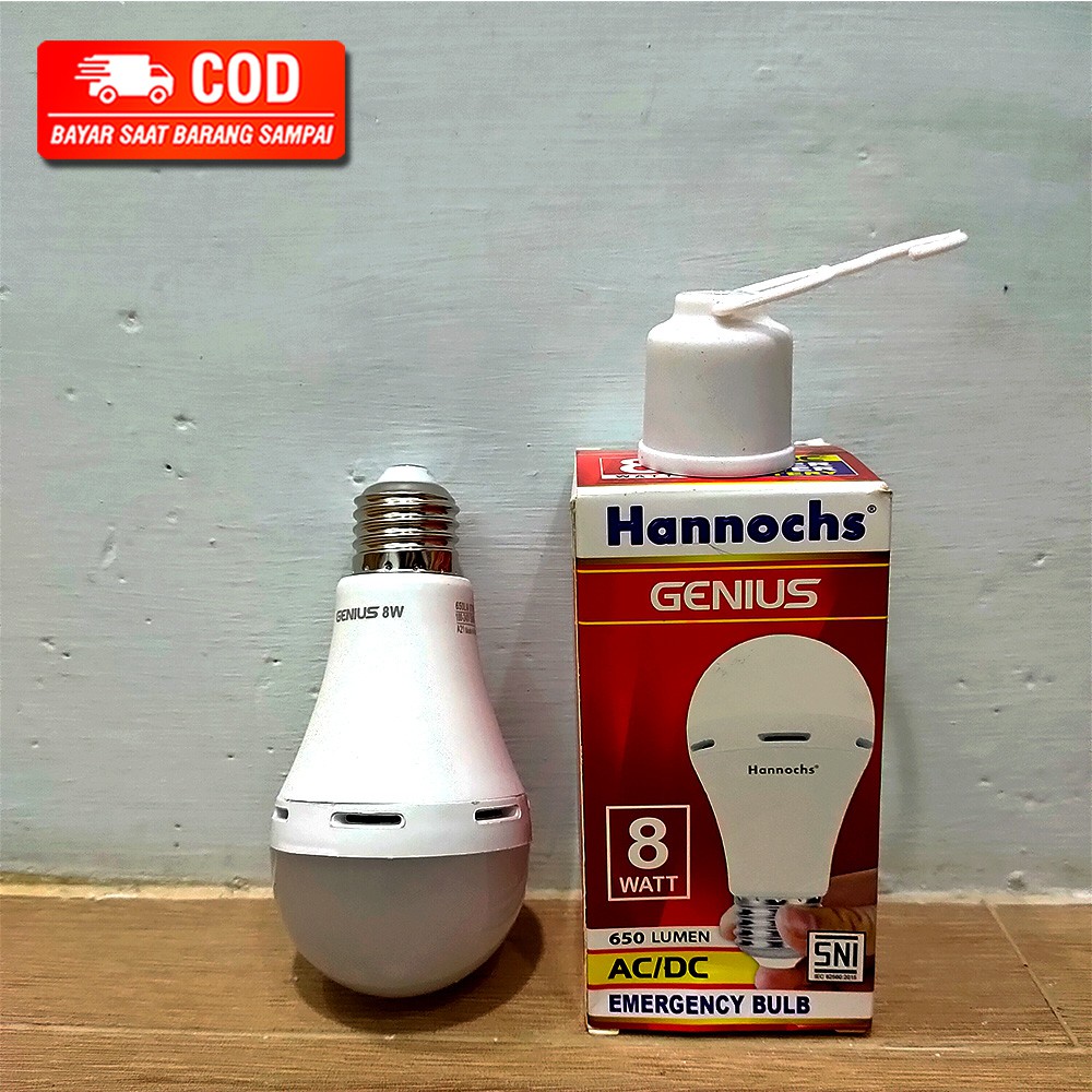 HANNOCHS LAMPU LED GENIUS EMERGENCY AC DC 8 WATT