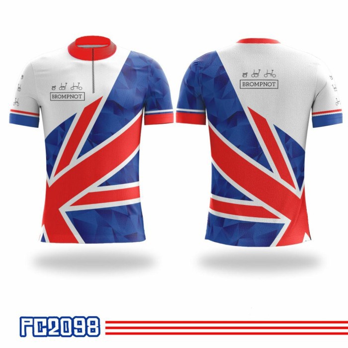 Kaos Jersey Sepeda Gowes Custom | UK Brompton | Lengan Pendek