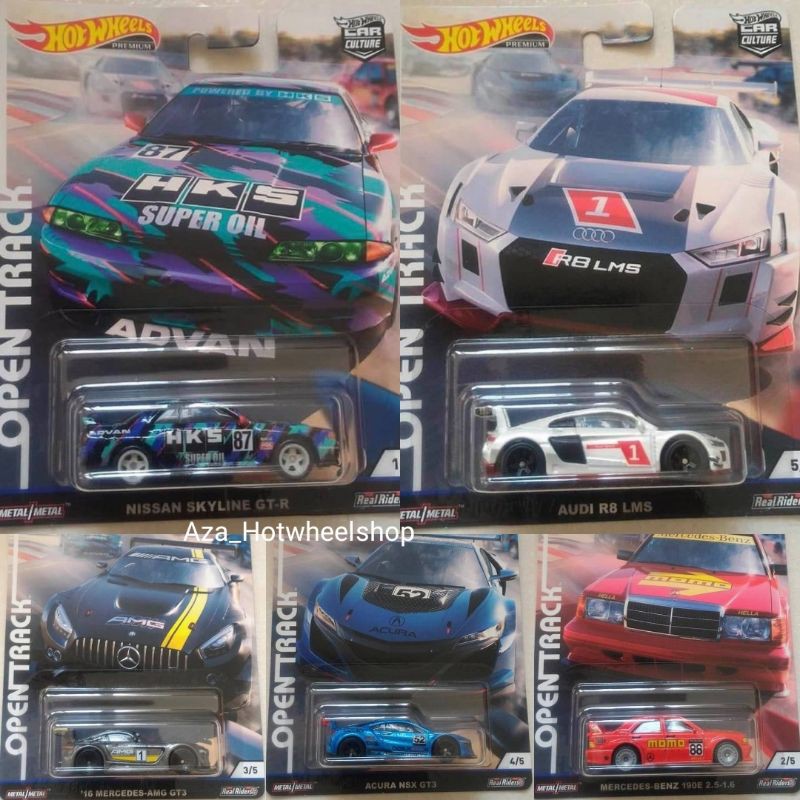 Hot Wheels Open Track SET HW Hotwheels Car Culture Mercy Amg Audi R8 Nissan Skyline Acura Mercedez