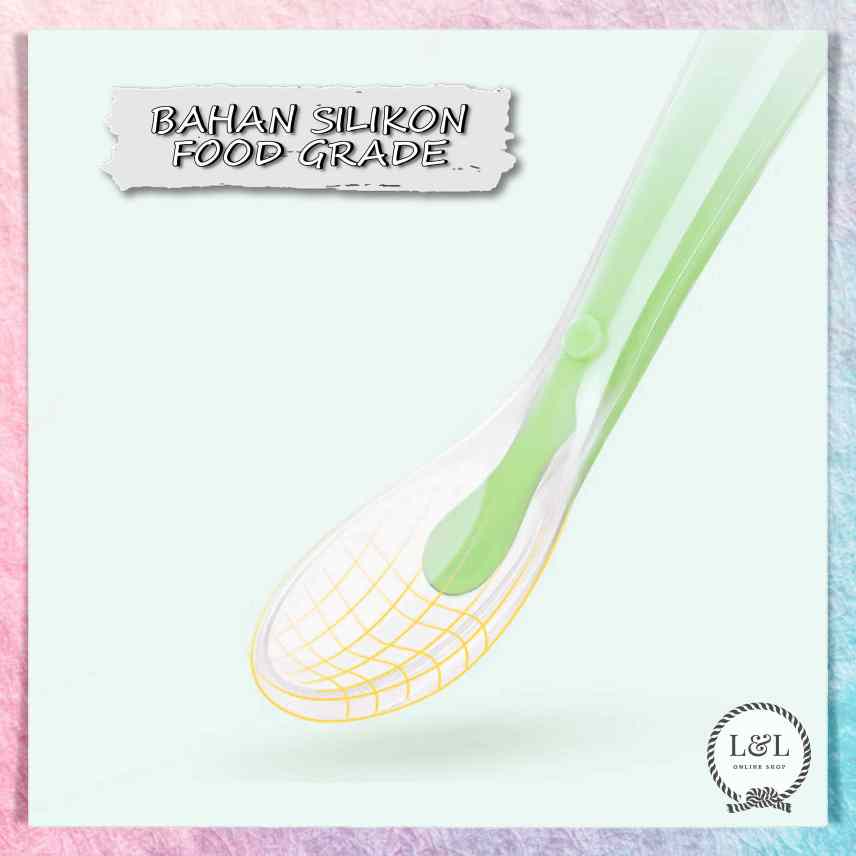 Sendok Makan Bayi Silicone Sendok Silikon Bayi Sendok Silicon Bayi Peralatan Makan Bayi Perlengkapan Mpasi Bayi Baby Silicone Spoon Food Grade BPA Free