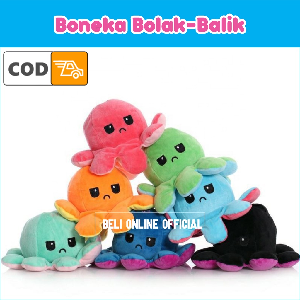 Boneka Viral Octopus Gurita Bolak Balik Mainan Anak Bayi Lucu Cumi Cumi Termurah