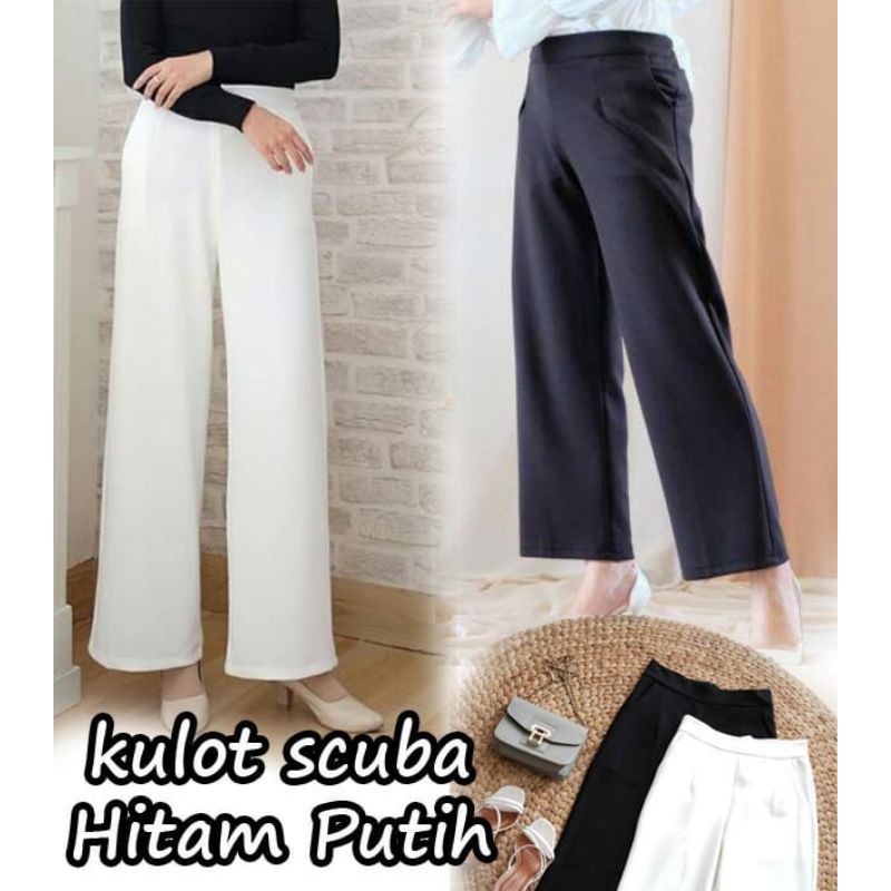 celana kulot scuba premium kulot scuba jumbo celana kulot putih celana kulot hitam celana kulot panj