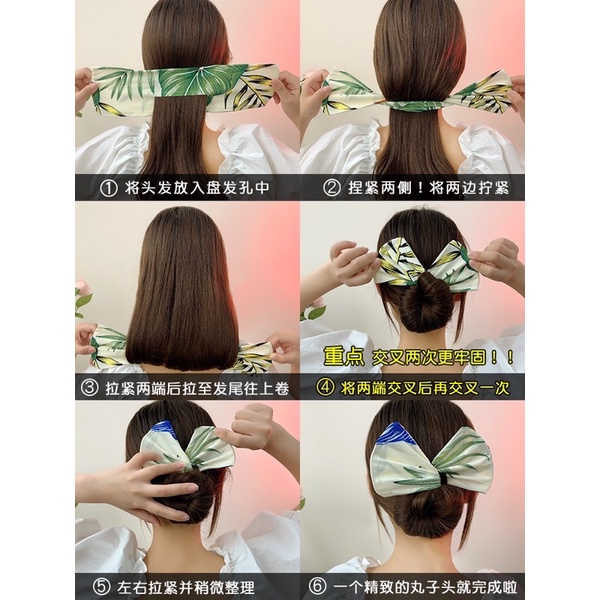 Kawat Sanggul Rambut Ikat Rambut Praktis Mutiara Bunga Hair Bun Tie Fashion Korea