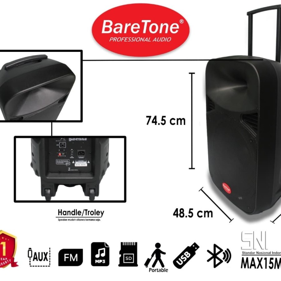 SPEAKER PORTABLE BARETONE MAX 15MHWR / MAX 15 MHWR ORIGINAL