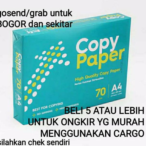 

FATEJ6285 Kertas hvs A4 copy paper 75 gram (1 rim) 500 lembar
