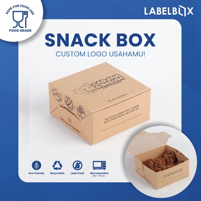 

Snack Box Eco-Friendly | Kemasan Takeaway Kue, Tahu, Cookies, Bites, Sosis, Nugget, Permen, dkk.