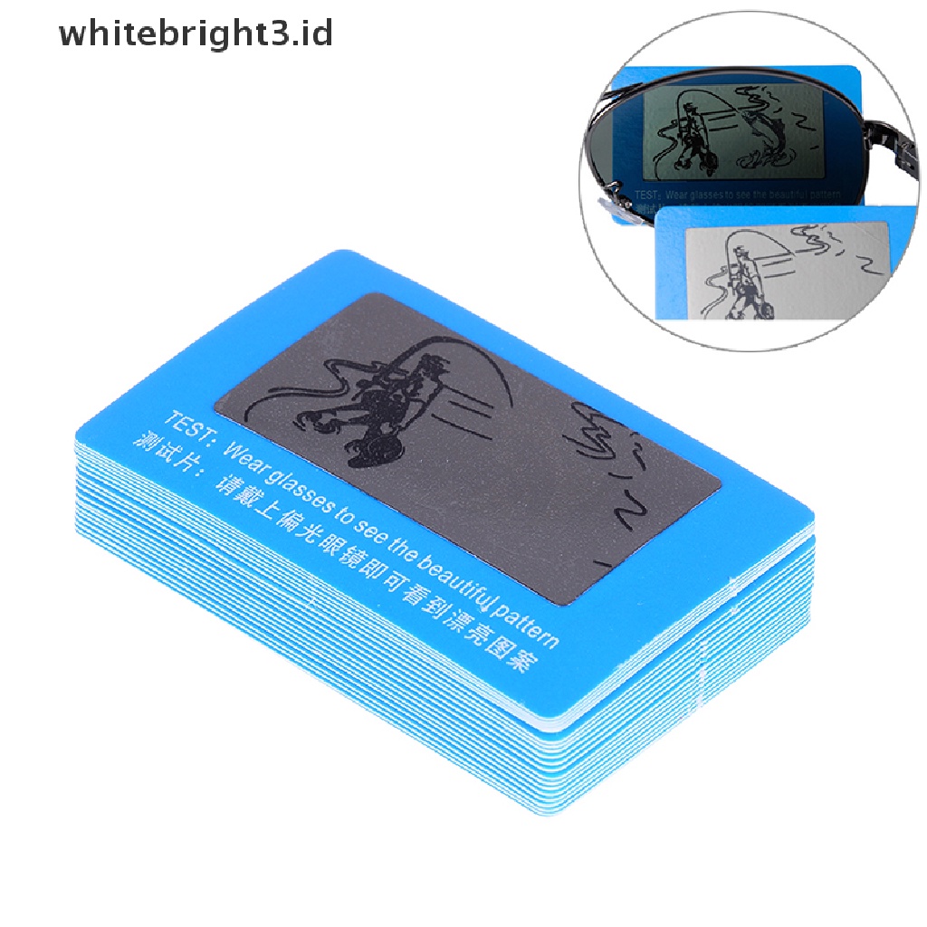 (whitebright3.id) 20pcs / set Kartu Tes Kacamata polarized Untuk Pria / Wanita