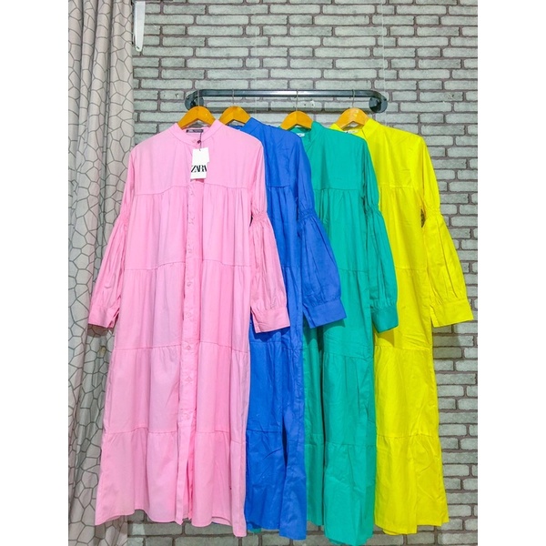 midi dress qiqi zar4 full colour- katun poplin import bkk