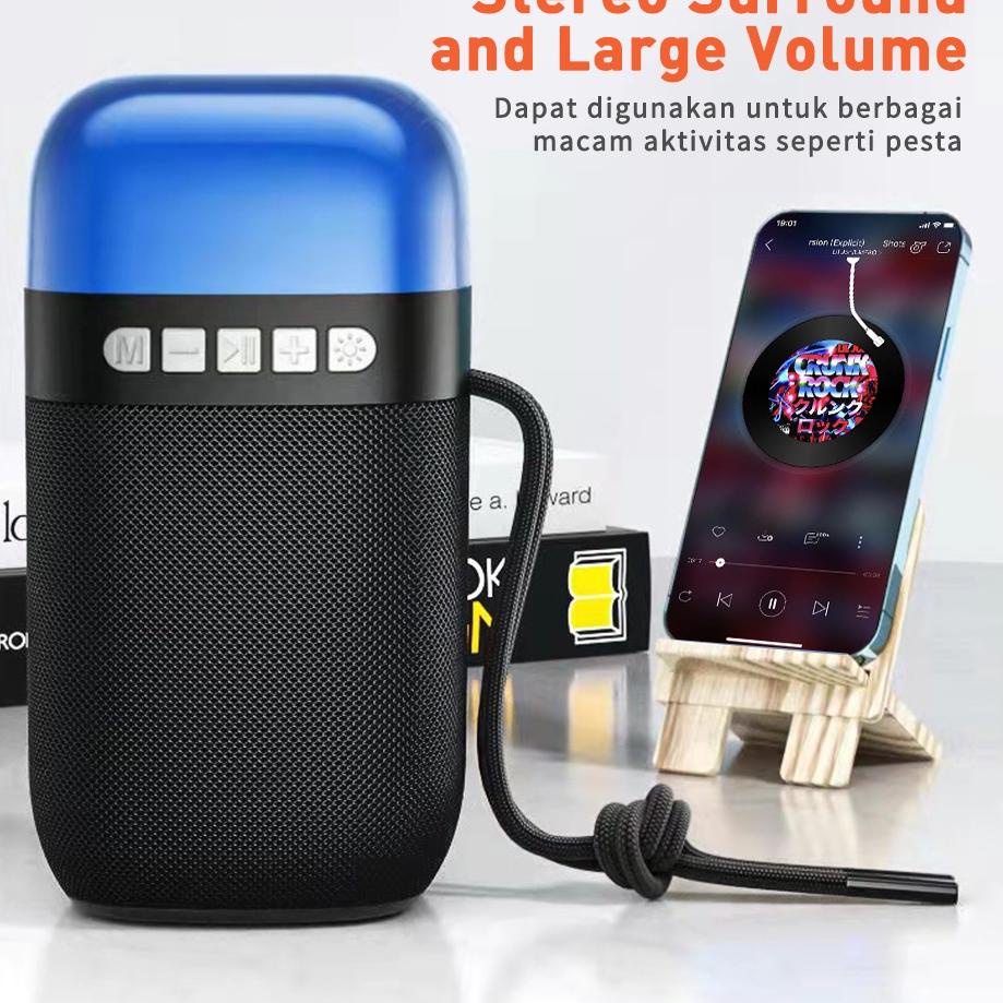 Kejutan Minggu Ini TACOO Bluetooth speaker subwoofer volume tinggi lampu bercahaya warna-warni 3D st