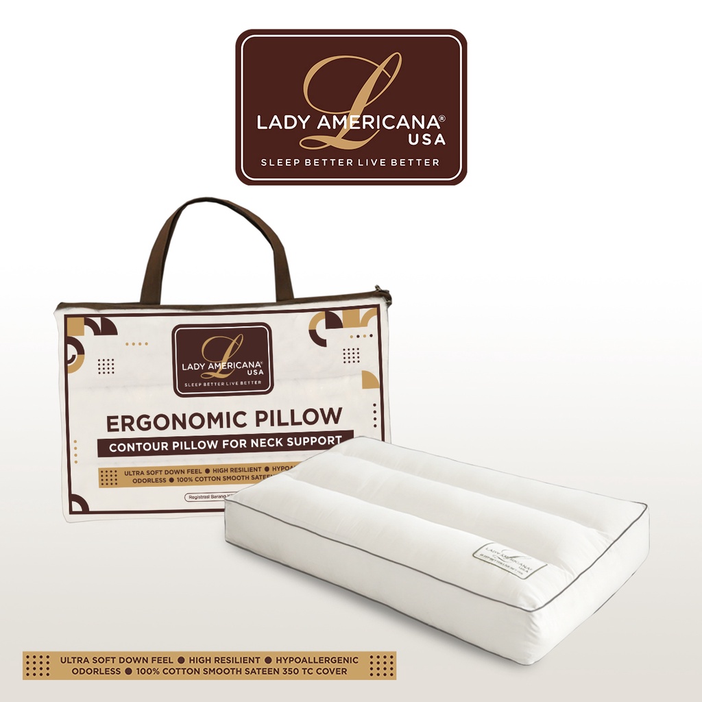 Bantal Tidur Kesehatan Lady Americana Ergonomic Pillow