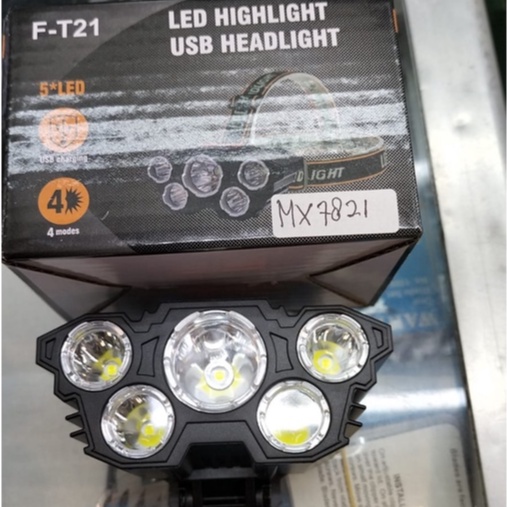 Senter Kepala 5 Led/Headlamp MX-7821 Cahaya Super Terang Praktis dan Dinamis