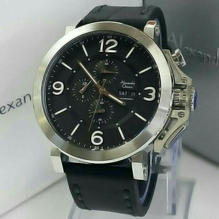 ALEXANDRE CHRISTIE AC 6281 PRIA SILVER BLACK LEATHER BLACK ORIGINAL