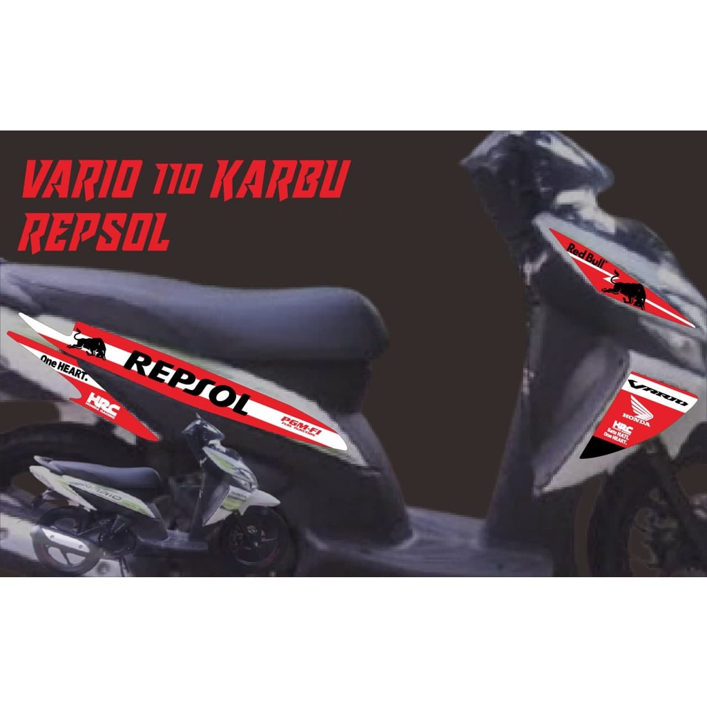 Stiker motor Vario 110 karbu Repsol