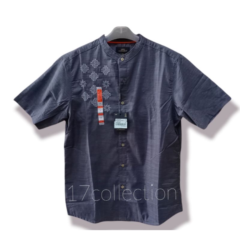 kemeja koko mgee original ALFERO C062 DARK GREY