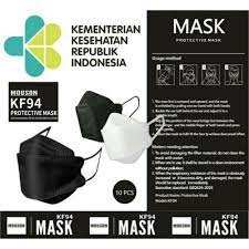 masker import kf94 putih hitam isi 10pcs