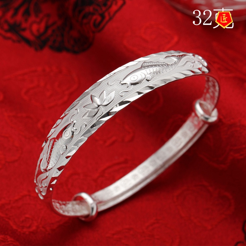 [Ready Stock]Women's Good Luck Lotus Silver Bracelet