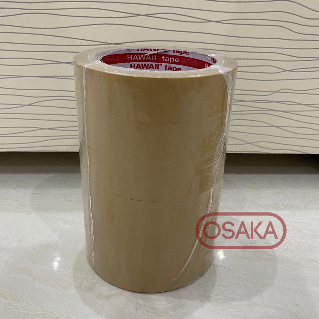 

TERMURAH GROSIR ISI 6!! Isolasi / Selotip Coklat Hawaii 24mm / 1 inch x 72 yard Daimaru