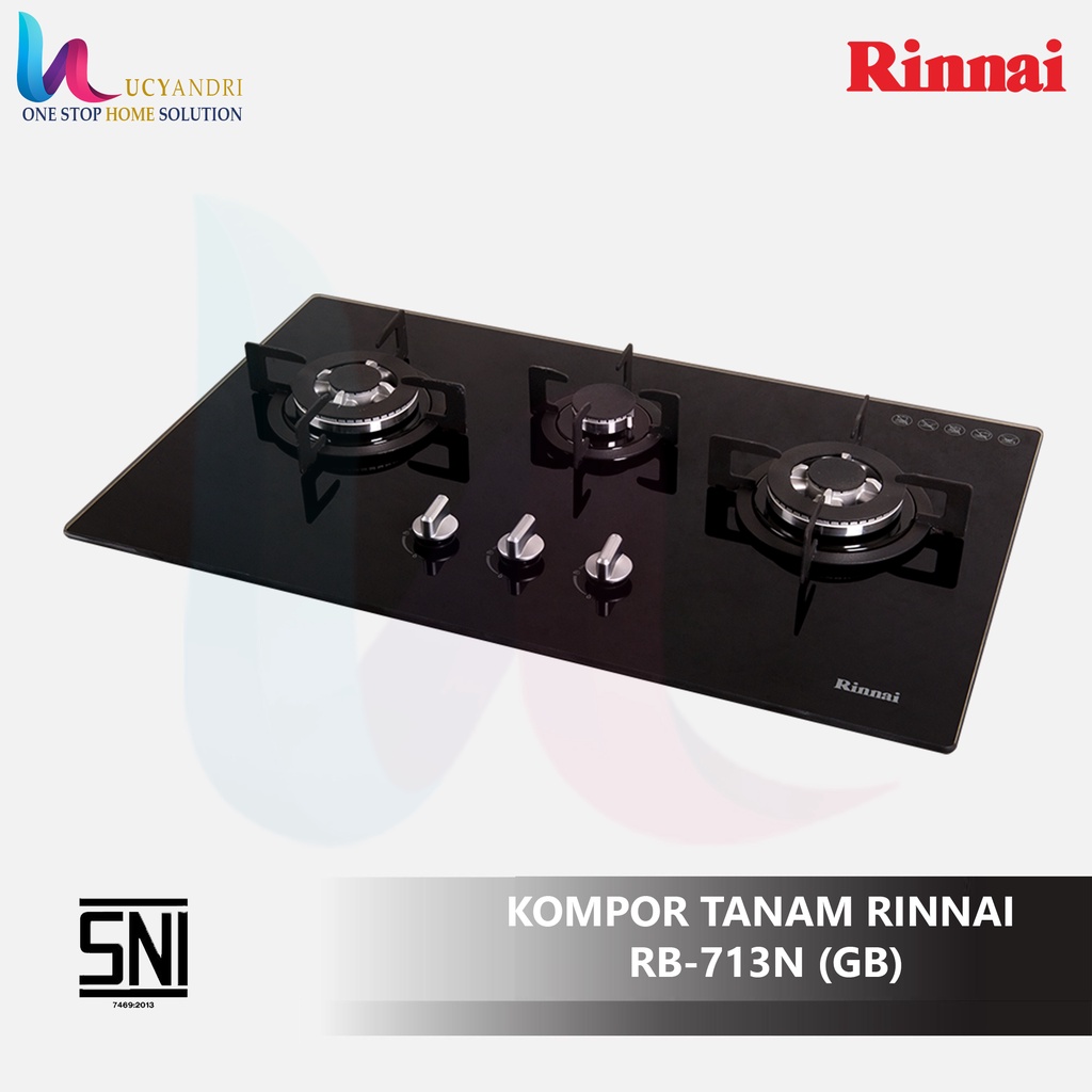 Kompor Tanam RINNAI RB-713N(GB) /RB 713NGB /RB 713 NGB FREE ONGKIR