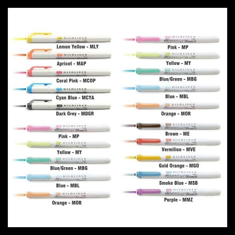 

Terlaris Zebra Mildliner Double-Sided Pastel Highlighter Water-Based Marker Promo