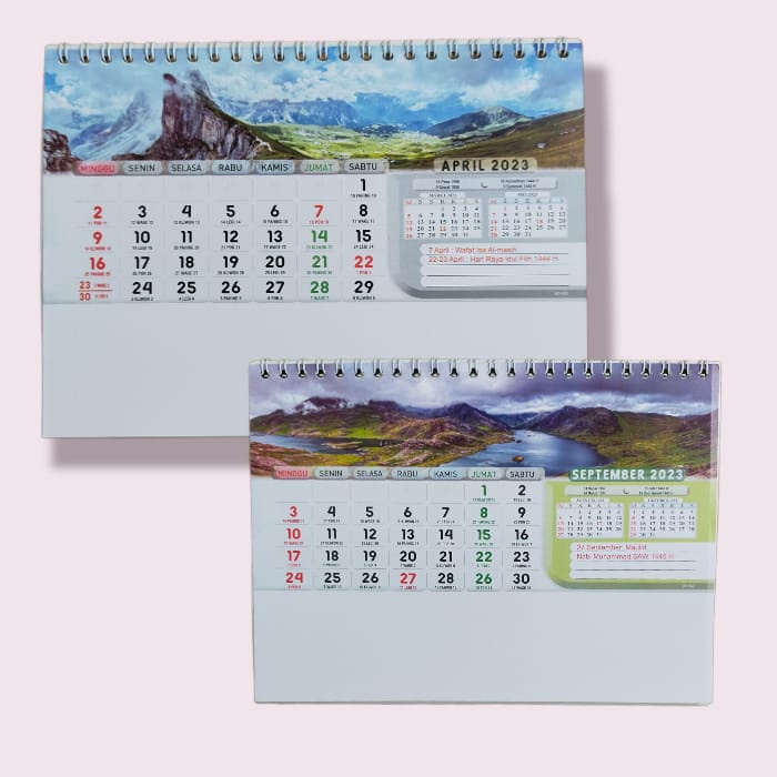 Kalender meja 2023 panorama alam  indonesia