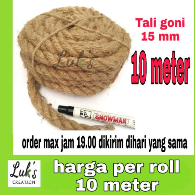 Tali goni besar 15 mm 10 meter kiloan - tampar goni - tambang goni