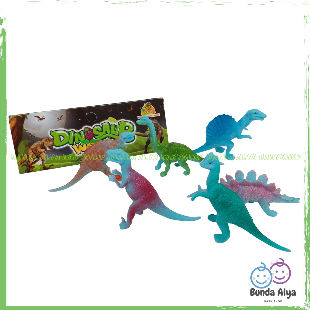 Mainan Dinosaurus World Mini Isi 6 - Mainan Anak Laki - Mainan Edukasi Standar SNI - Mainan Anak Dino