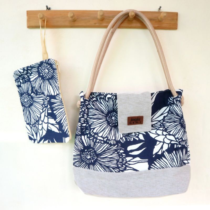 Morena Bag Set / Tas Kanvas Sumbu Lidah 2in1 / Totebag Kanvas Sumbu Lidah 2in1