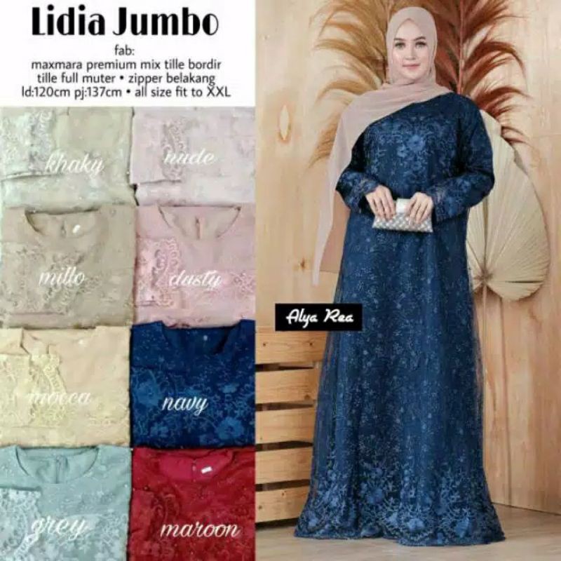 Gamis brokat | baju kondangan | Lidia jumbo dress