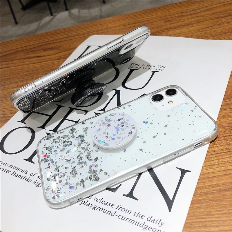 Glitter Vol Case Popsocket iPhone Oppo Vivo Xiaomi Samsung Realme 7 7i 7pro M51 S20Fe s20 fe A33 A53
