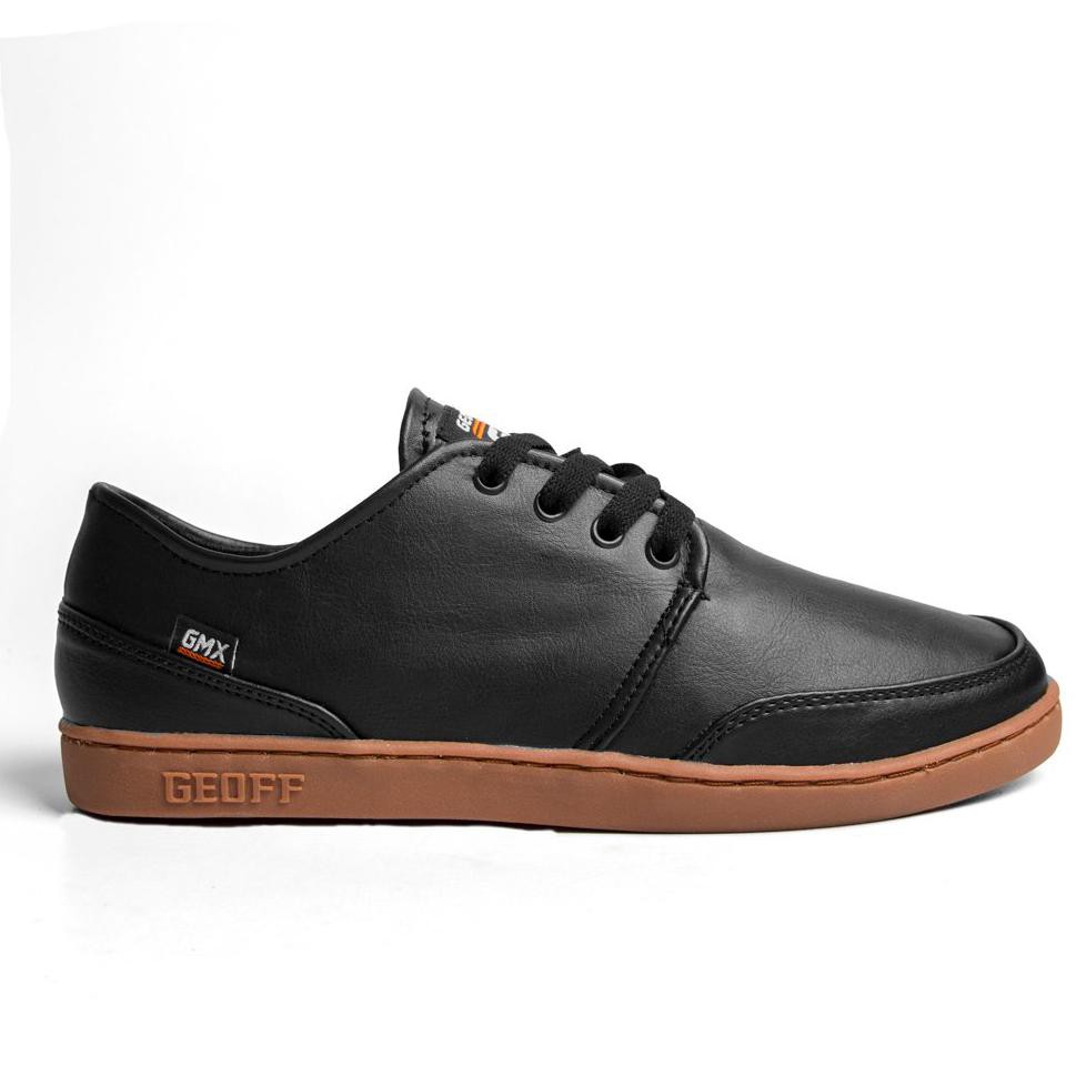 SEPATU SNEAKERS PRIA GEOFF MAX AUTHENTIC LEATHER BLACK GUM