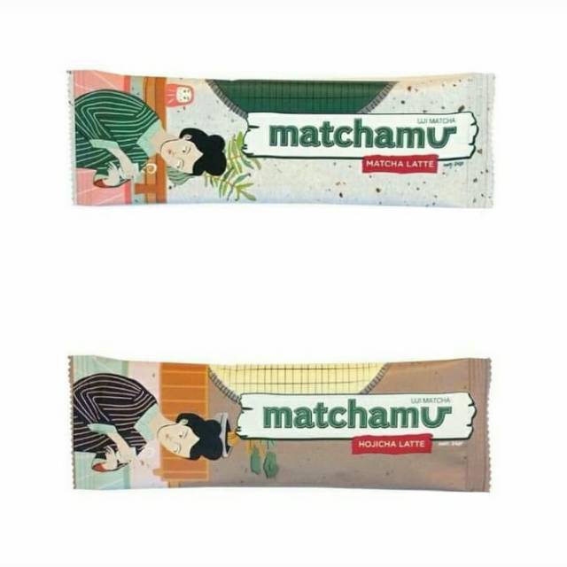 Matchamu teh hijau Jepang matcha latte / hojicha latte isi 3 sachet 3x24 gram