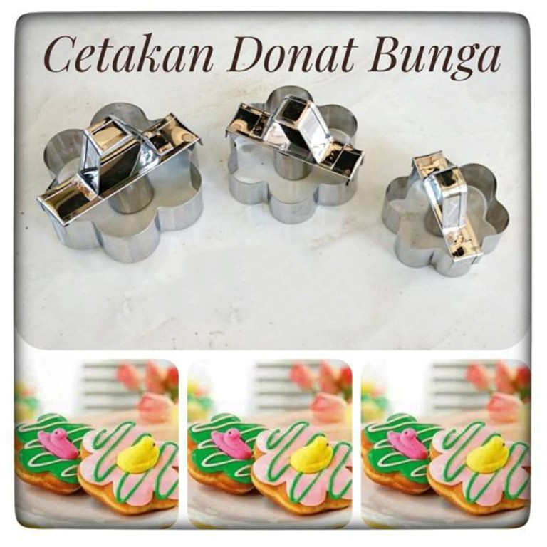 1 PCS CETAKAN DONAT BENTUK BUNGA - GRADE FOOD