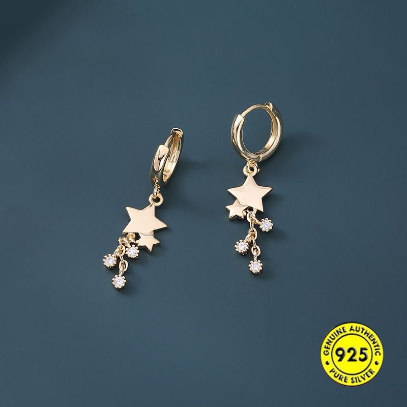 Anting Gantung Panjang Model Rumbai Bahan Silver Sterling 925 Untuk Wanita