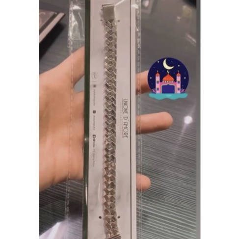 Gelang rantai cuban emas putih asli kadar 8K/375