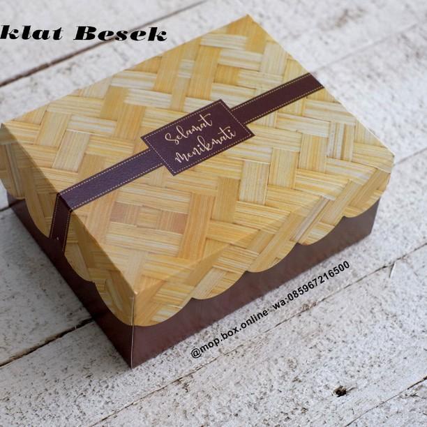 

50lembar Dus Roti Kotak Kue Cantik R5k COKLAT BESEK Kotak 15x12 Box Jajan ✓