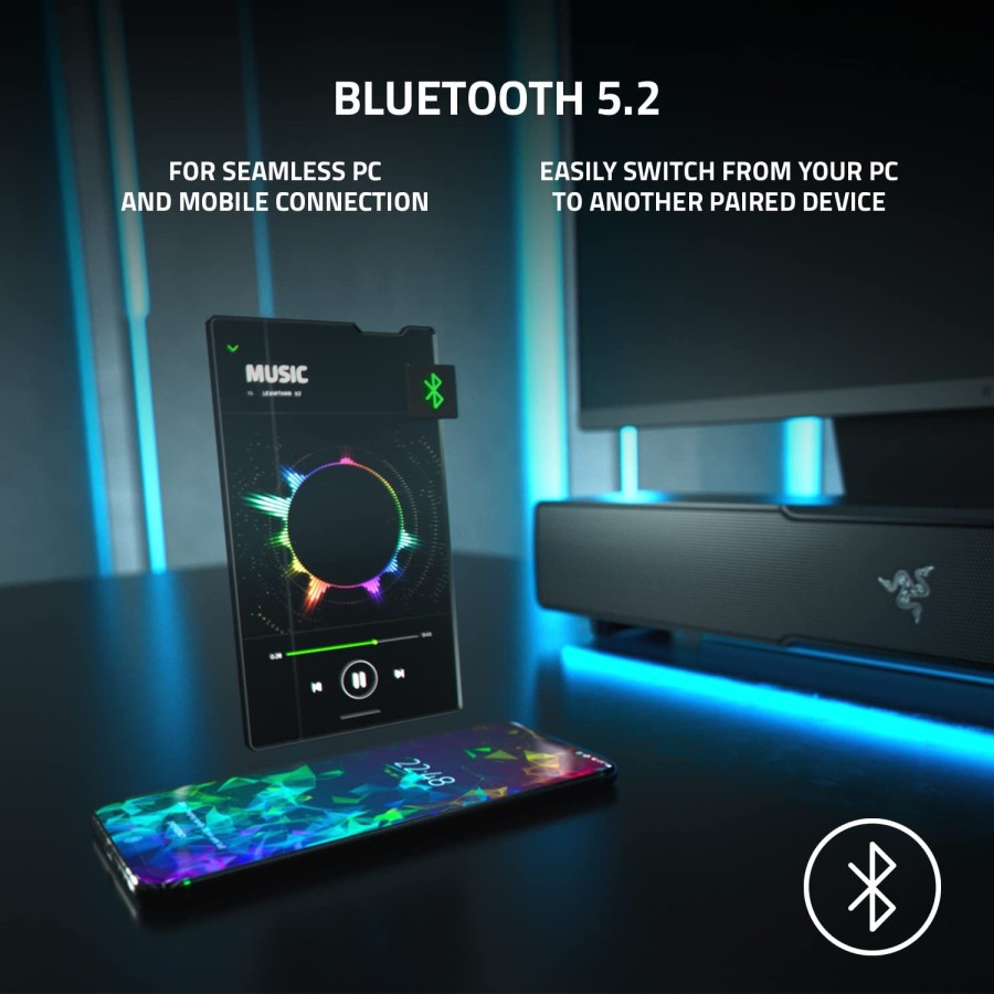 Razer Leviathan V2 RGB Bluetooth Gaming Soung Bar with Subwoofer