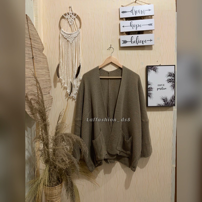 KARDIGAN OVERSIZE | OVERSIZE PREMIUM | CARDY OVERSIZE | KARDIGAN TEBAL-Khaki