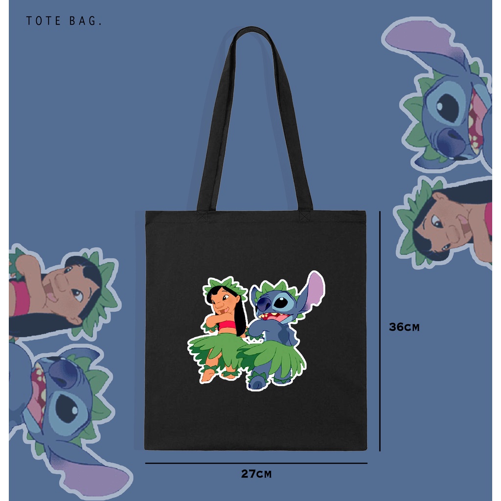 TOTE BAG STITCH CUTE  / BAHAN KANVAS / BEST SELLER / TAS SANTAI WANITA