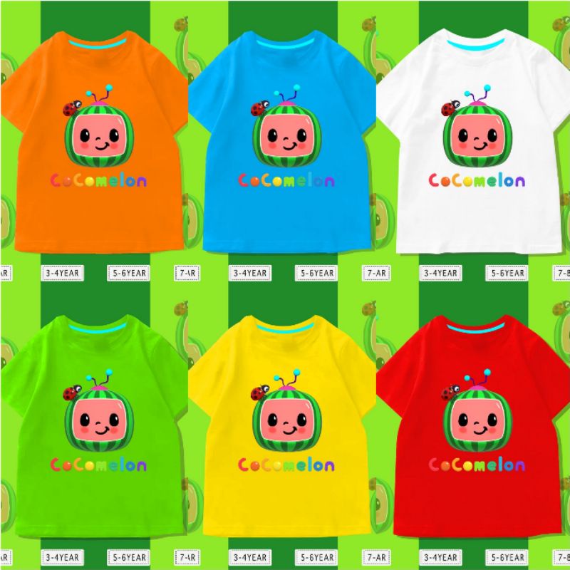 KAOS ANAK COCOMELON LAKI-LAKI&amp;PEREMPUAN/COTTON 24S ANTIBAKTERIAL