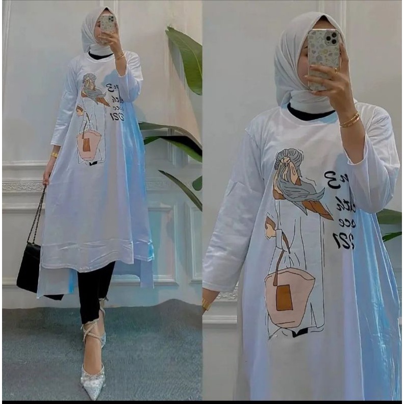 Soraya MIDI dress bahan combed 24s / tunik combed / dress terbaru 2022 / baju muslim wanita kekinian 2022