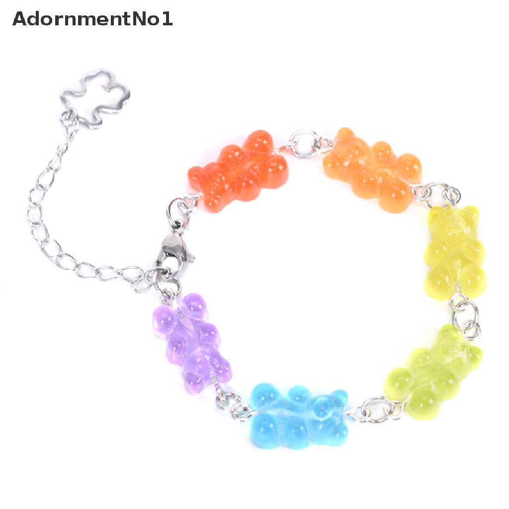 (AdornmentNo1) Gelang Tangan Handmade Motif Kartun Beruang Bahan Stainless Steel Untuk Wanita