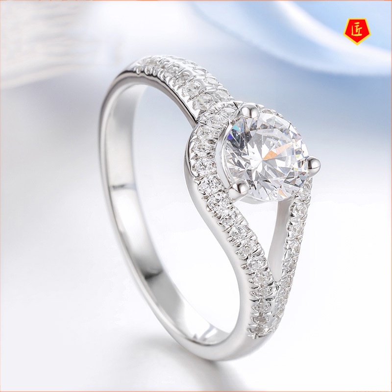 [Ready Stock]Creative Simple Full Diamond Moissanite Open Ring