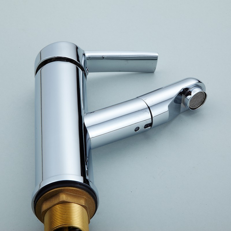 Basin Faucets Brass Chrome Bathroom Sink Pull Out Faucet Single