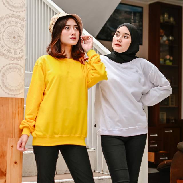 BISA COD BASIC O NECK SWEATER POLOS SWEATER TEBAL / SWEATER UNISEX