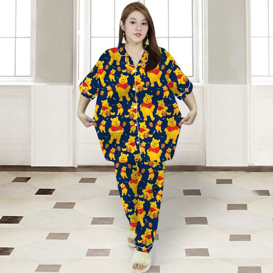 PIYAMA CP JUMBO SIZE XXL/KARAKTER/PIYAMA CPJUMBO STARMOON/BAJU TIDUR-POH HONEY NAVY