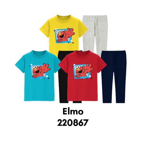 Baju Tidur Piyama Anak Elmo Series Usia 2-8 Tahun Bahan Katun Combed 30s